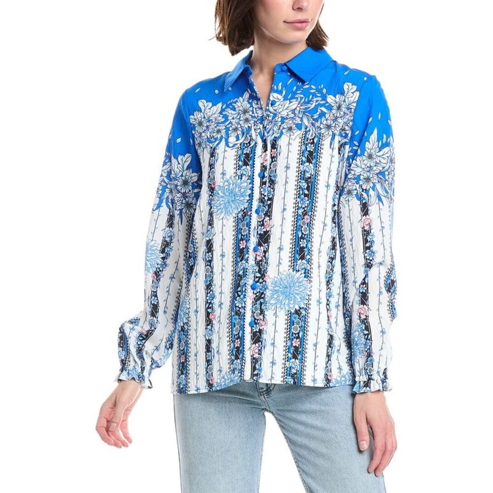 T Tahari Womens Shirt, Blue